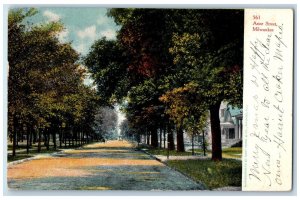 1906 Astor Street Milwaukee Tree-lined Street View Wisconsin WI Antique Postcard