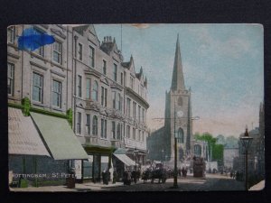 Nottingham Wheeler Gate ST. PETERS HOTEL & CHURCH c1905 Postcard