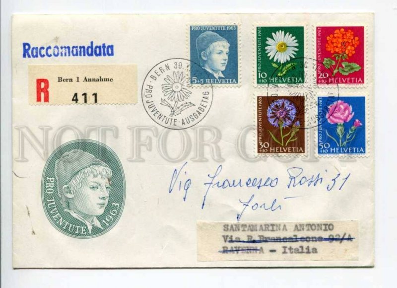 421024 Switzerland 1963 FDC Pro Juventute Flowers set stamps FDC registered Bern