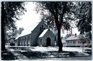 c1950s Le Mars, IA RPPC Grace Lutheran Church Small Residential Building PC A109