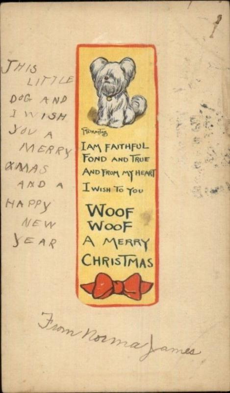 Grace Drayton - Cute Puppy Dog - CHRISTMAS - Handmade on Postal Card
