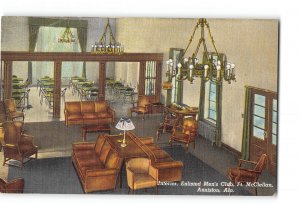 Anniston Alabama AL Postcard 1930-1950 Ft McClellan Men's Club Interior View