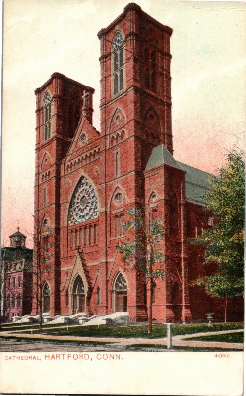 Cathedral, Hartford CT Vintage Postcard Y16