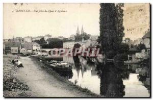 Saint Lo - Vue Prize du Quai d & # 39Agneaux Old Postcard