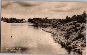 View of Lake Congamond Southwick MA Vintage Postcard T19