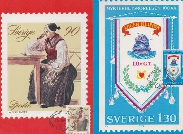 Swedish Christmas Xmas Stamps 2x Sweden First Day Cover Stamp Postcard