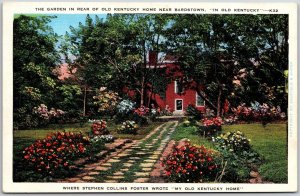 Garden Of Old Kentucky Home Near Bardstown Old Kentucky KY Flowers Postcard