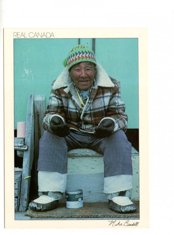 Large 5 X 7 inch,  Inuit Man in Canada Arctic Northwest Territories