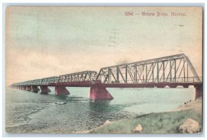 c1910 View of Victoria Bridge Montreal Quebec Canada Posted Antique Postcard
