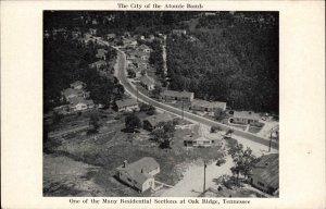 Oak Ridge Tennessee TN Birdseye View City of the Atomic Bomb 1940s Postcard