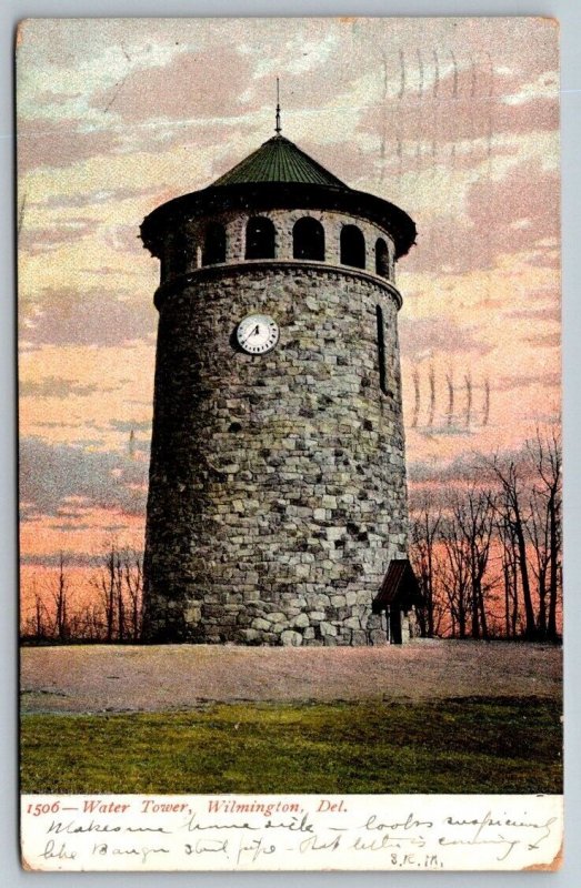 Vintage Delaware Postcard -  Water Tower  Wilmington   1906