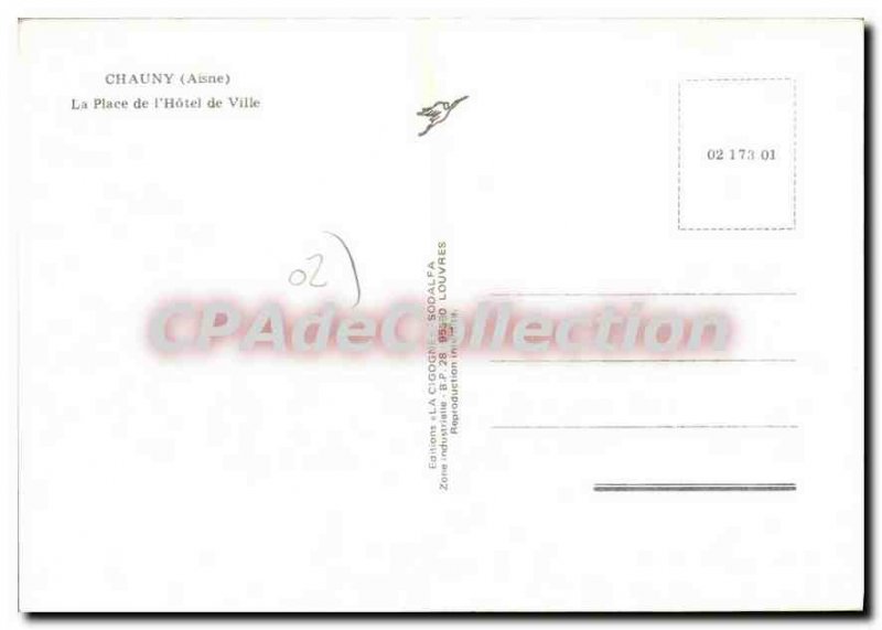 Old Postcard Chauny Aisne Place de l'Hotel de Ville