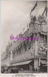 London Postcard - Selridge's Department Store, Coronation Decorations   RS39236