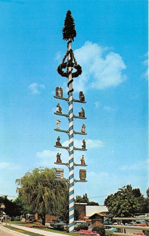 Frankenmuth Michigan~Maibaum (Maypole)~Info on Back~1979 Postcard