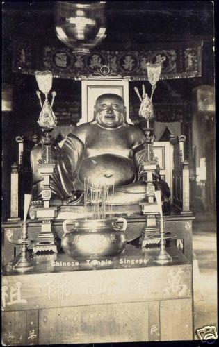 singapore, Chinese Temple, Buddha (1930s) RPPC