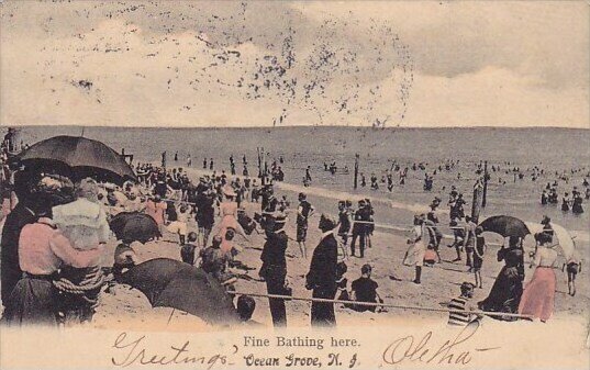 Fine Bathing Here Ocean Grove New Jersey 1907