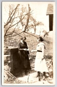 RPPC Two Edwardian Ladies With Cups Yutzey Family Ohio & PA  Postcard J38