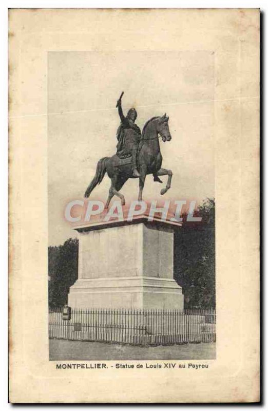 Old Postcard Montpellier Louis XIV Statue Peyrou