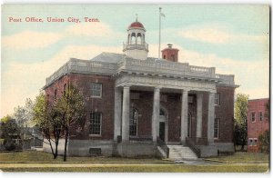 Post Office, Union City, Tennessee Obion County Antique 1914 Postcard
