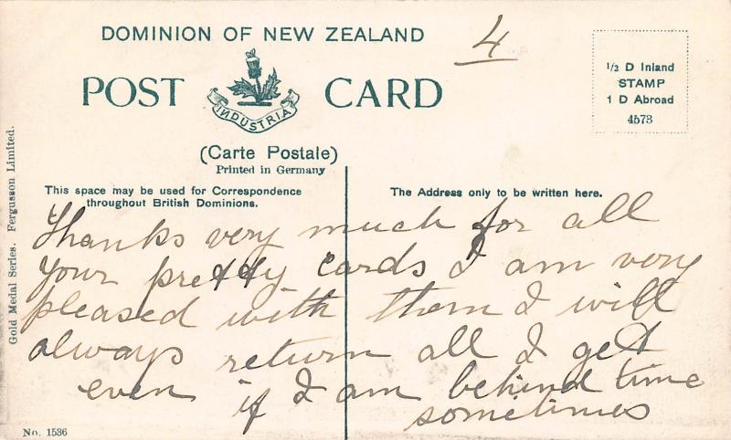 The Boys High School, Dunedin, New Zealand, Early Postcard, Used