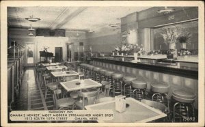 Omaha Nebraska NE Harmony Inn Restaurant Interior Vintage Postcard