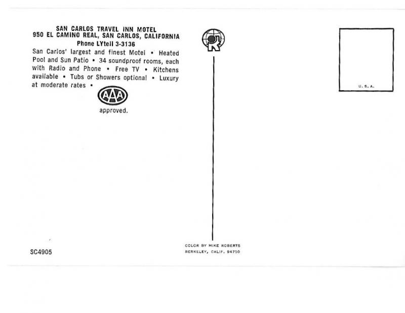 San Carlos Travel Inn Motel El Camino Real San Carlos California