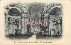 Old Postcard St Pauls Cathedral and London Organ Part of Dome