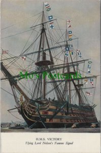 Hampshire Postcard - H.M.S.Victory, Flying Lord Nelson's Famous Signal   RS27307