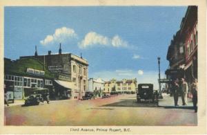 Third Avenue Prince Rupert BC Canadian National Railways Vintage Postcard E6