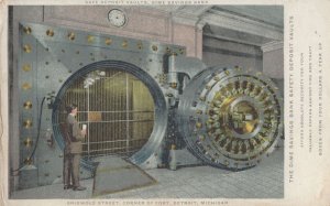 Dime Saving Bank Safety Deposit Box Safe Michigan USA Postcard