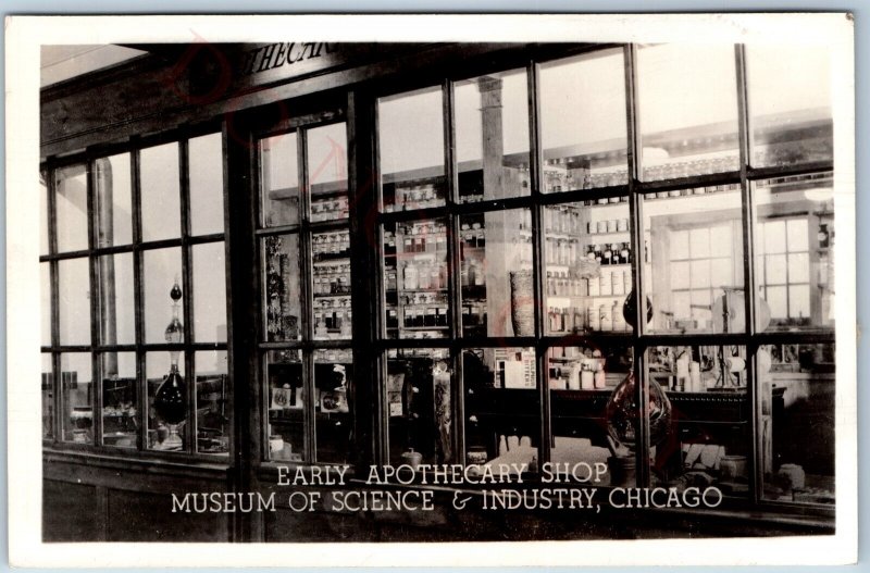 c1940s Chicago Museum Science Industry RPPC Apothecary Real Photo Drug Store A75