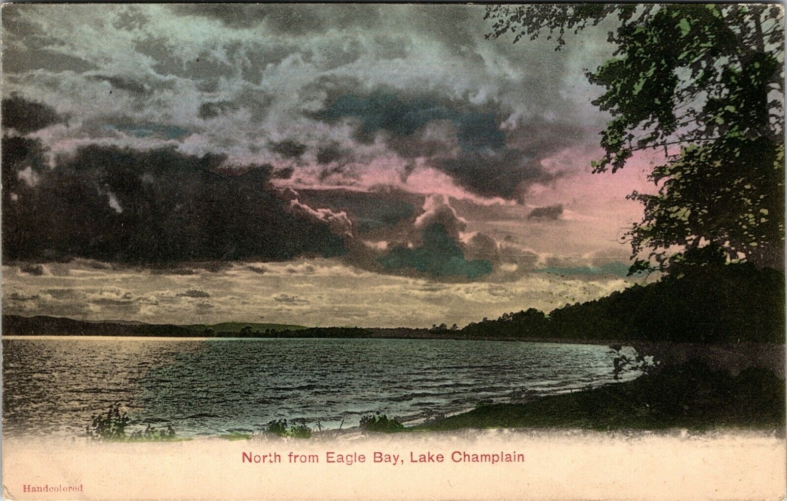 Lake Champlain New York North From Eagle Bay Vintage Postcard United