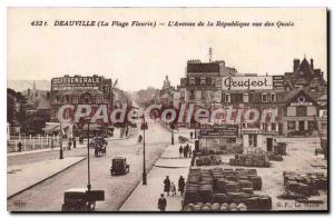 Postcard Old Fleurie Deauville Beach Avenue of the republic for the Quays