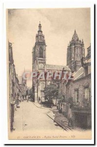 Coutances Old Postcard St. Peter's Church