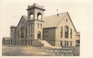 c.'08 RPPC Real Photo, Methodist, M.E. Church, Rockwell, IA,Old Postcard