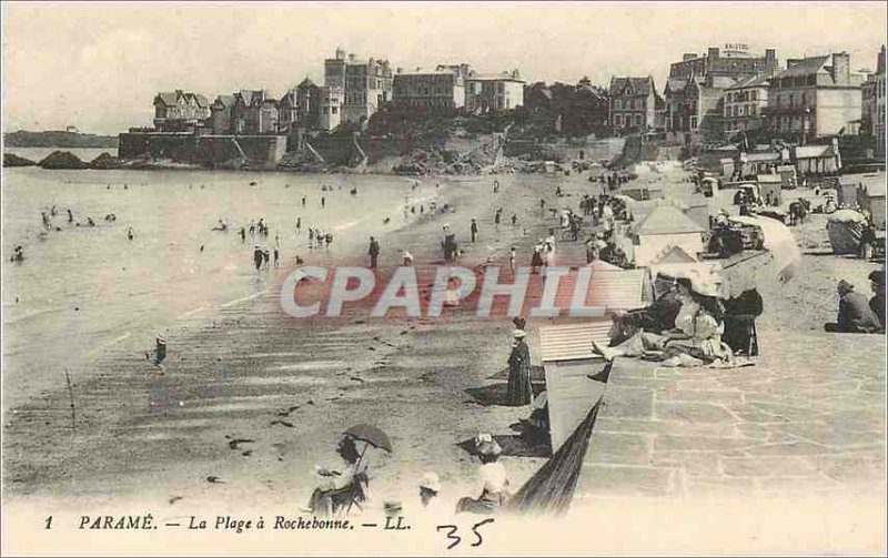 Old Postcard Parame La Plage Rochebonne