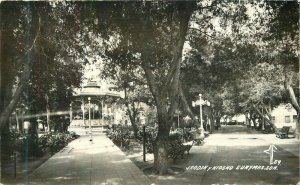 Mexico Guaymas Sonora 1950s Jardin Kiosko RPPC Photo Postcard 22-4616