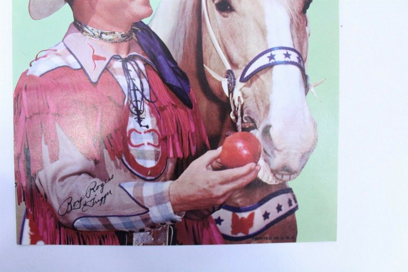 Vintage Roy Rogers with Trigger Promotional Magazine Print Facsimile Autograph
