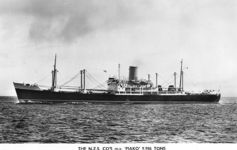 Piako Ship The New Zealand Shipping Company Old Plain Back Photo Postcard