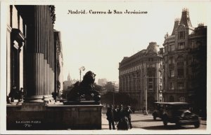 Spain Madrid Carrera de San Jeronimo Vintage RPPC C107