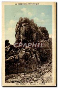 Old Postcard Brittany Picturesque Rocks Brehat knew Guersido