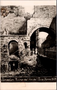 Israel Jerusalem Ruines de l'Arc de l'Ecce Homo Palestine RPPC C035