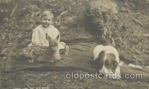 Dog writing on back staple hole left edge, very small crease left bottom corn...