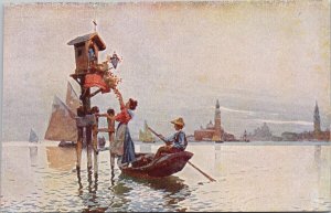 Un Capitello in Laguna Venezia Venice Italy Unused Postcard H48