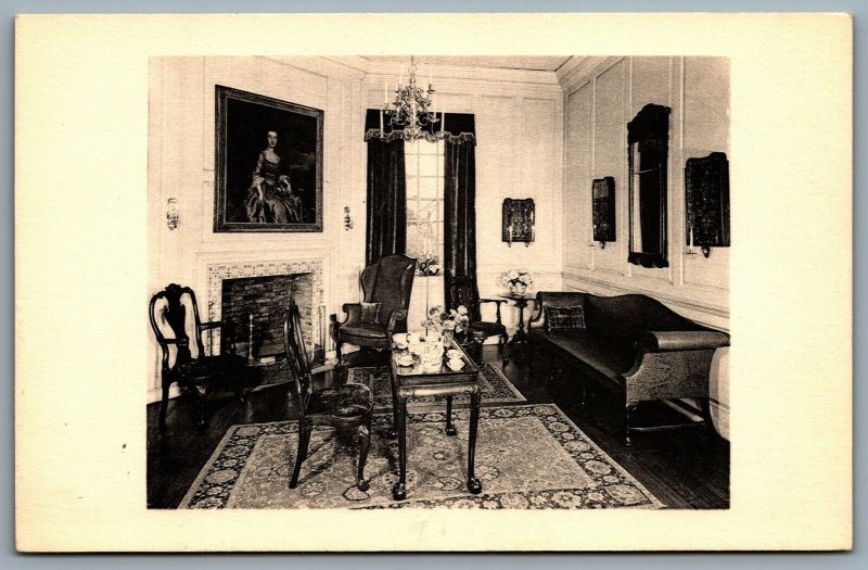 Postcard Winterthur DE c1960s Parlor From Readbourne Centerville Maryland 1733