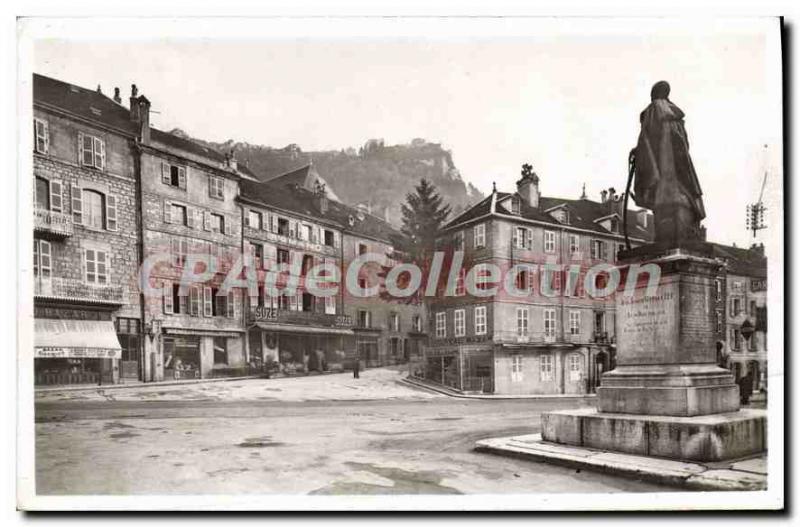 Old Postcard Salins Les Bains Place D'Armes and Fort Belin