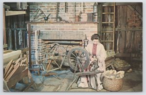 From The Corner Prairie Museum~Noblesville IN~Settlers Loom House~Lady~Wheel~Vtg