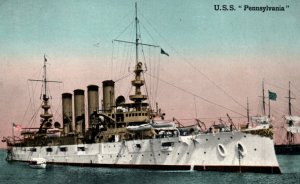 USS Pennsylvania Battleship Navy Ship Postcard
