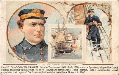 DAVID GLASGOW FARRAGUT Civil War Admiral US Navy Military 1910 Vintage Postcard