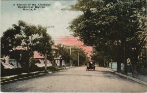 PC PHILIPPINES, MANILA, AMERICAN RESIDENTIAL DISTRICT, Vintage Postcard (b39006)